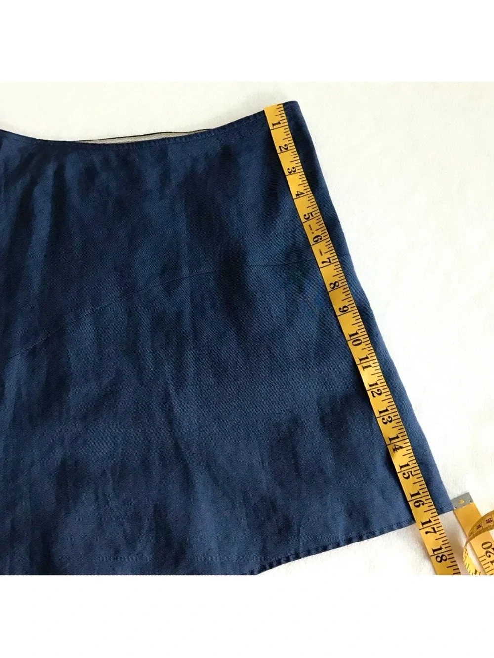 Vintage Emporio Armani Asymmetrical Linen Skirt Italy 42 US 6 Blue Y2K 2000 90s